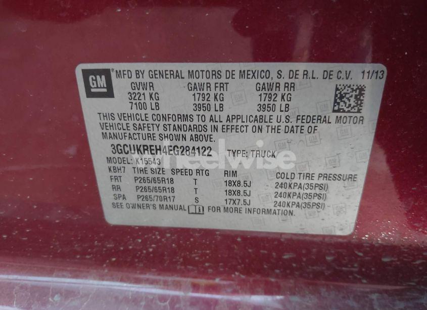 Photo 9 of 2014 Chevrolet Silverado 1500 1LT (VIN 3GCUKREH4EG284122)