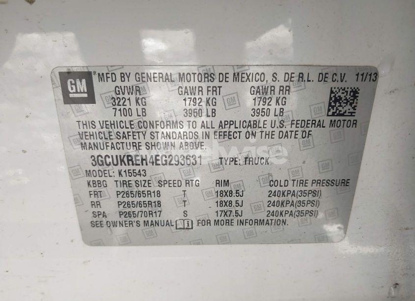 Photo 9 of 2014 Chevrolet Silverado 1500 2LT (VIN 3GCUKREH4EG293631)