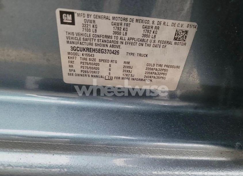 Photo 8 of 2014 Chevrolet Silverado K1500 LT (VIN 3GCUKREH5EG370426)