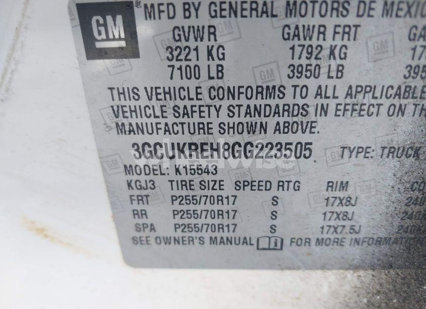 Photo 9 of 2016 Chevrolet Silverado 1500 (VIN 3GCUKREH8GG223505)