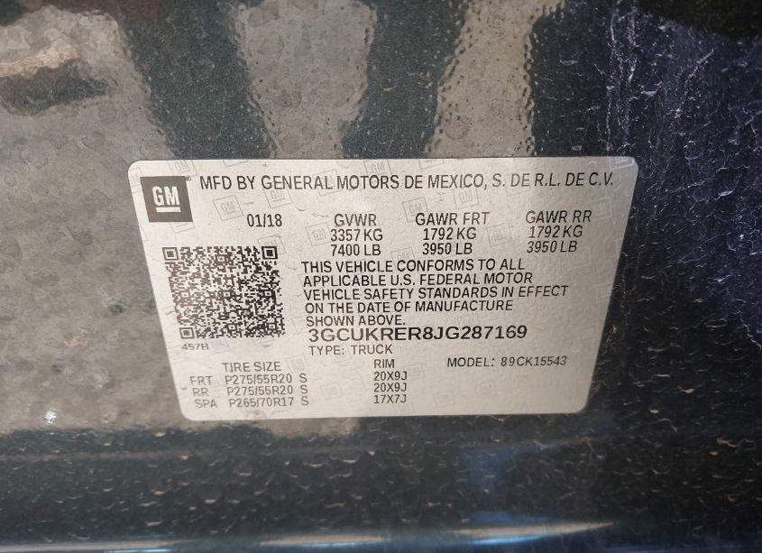 Photo 9 of 2018 Chevrolet Silverado 1500 1LT (VIN 3GCUKRER8JG287169)