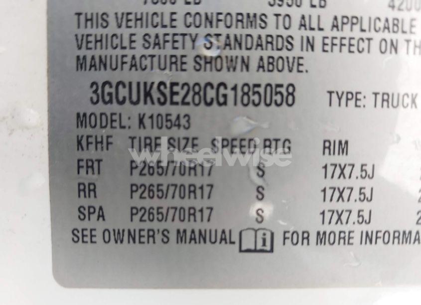 Photo 9 of 2012 Chevrolet Silverado 1500 LT (VIN 3GCUKSE28CG185058)