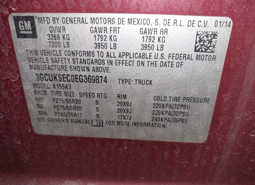 Photo 9 of 2014 Chevrolet Silverado 1500 2LZ (VIN 3GCUKSEC0EG369874)