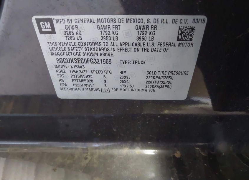 Photo 9 of 2015 Chevrolet Silverado 1500 1LZ (VIN 3GCUKSEC0FG321969)