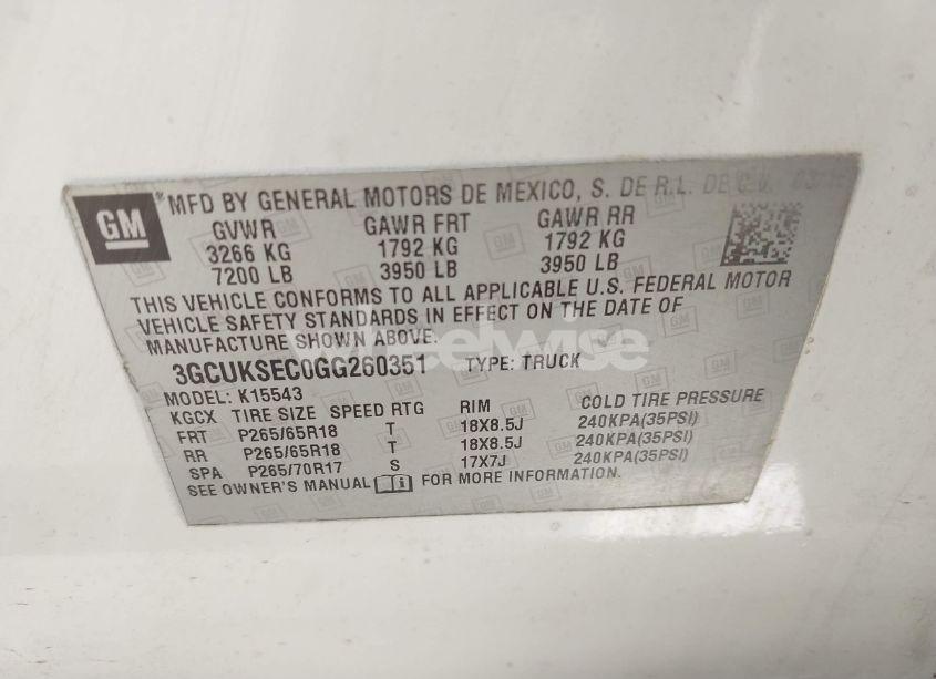 Photo 9 of 2016 Chevrolet Silverado 1500 2LZ (VIN 3GCUKSEC0GG260351)