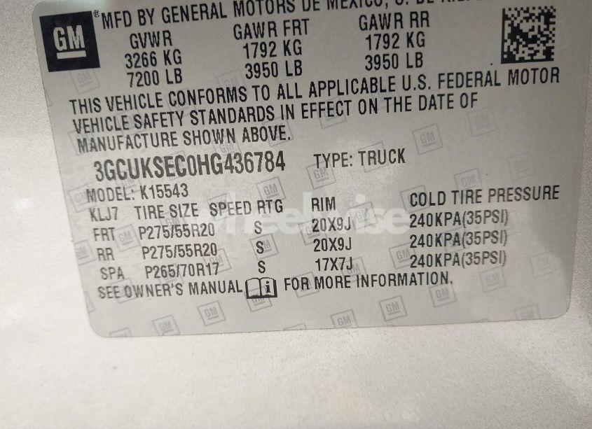 Photo 9 of 2017 Chevrolet Silverado 1500 2LZ (VIN 3GCUKSEC0HG436784)