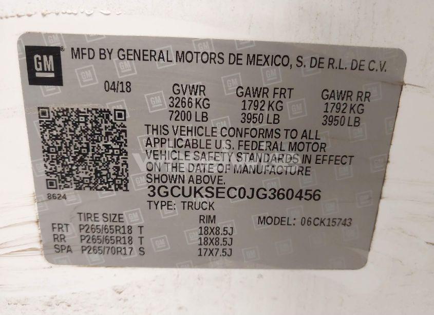 Photo 9 of 2018 Chevrolet Silverado 1500 1LZ (VIN 3GCUKSEC0JG360456)