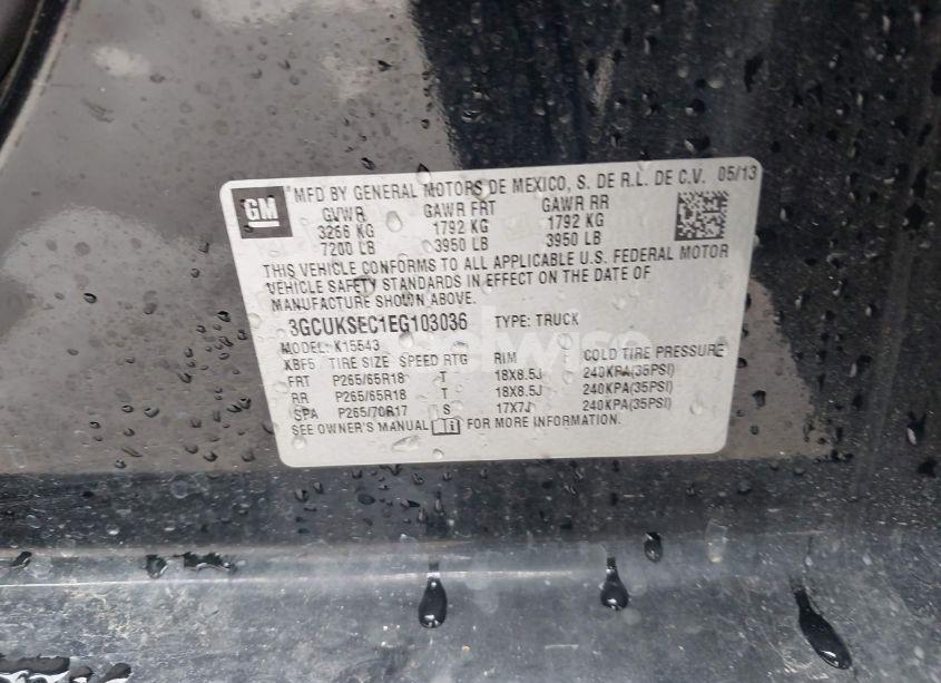 Photo 9 of 2014 Chevrolet Silverado 1500 2LZ (VIN 3GCUKSEC1EG103036)