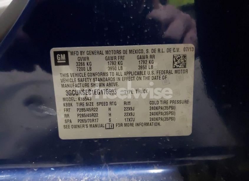 Photo 9 of 2014 Chevrolet Silverado 1500 2LZ (VIN 3GCUKSEC1EG176603)