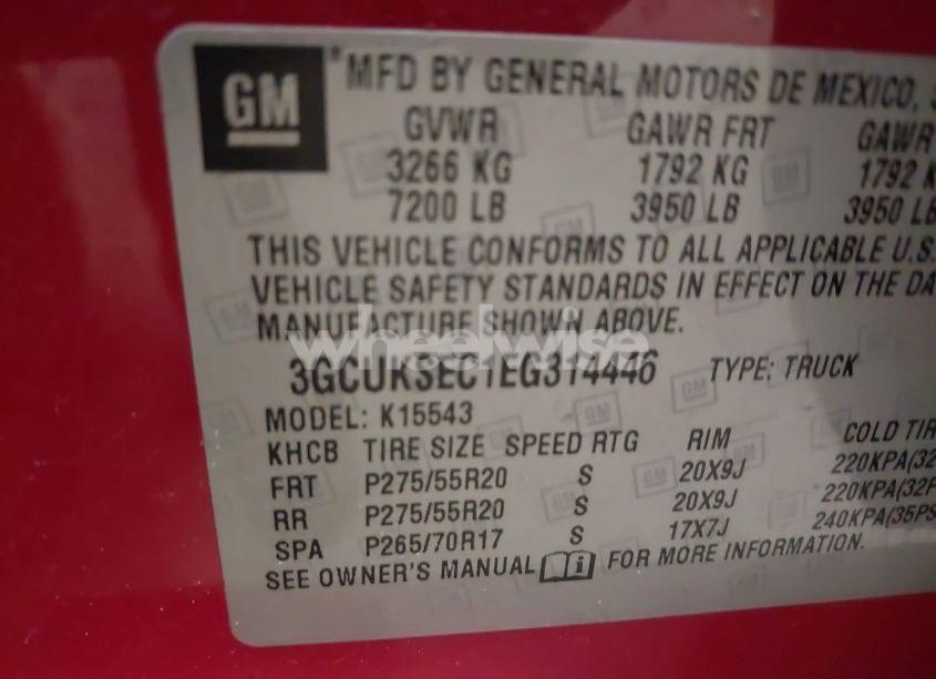 Photo 9 of 2014 Chevrolet Silverado 1500 2LZ (VIN 3GCUKSEC1EG314446)