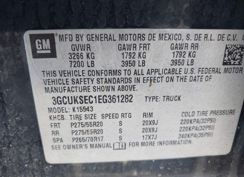 Photo 9 of 2014 Chevrolet Silverado 1500 2LZ (VIN 3GCUKSEC1EG361282)