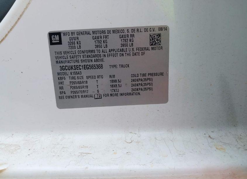 Photo 9 of 2014 Chevrolet Silverado 1500 2LZ (VIN 3GCUKSEC1EG565368)