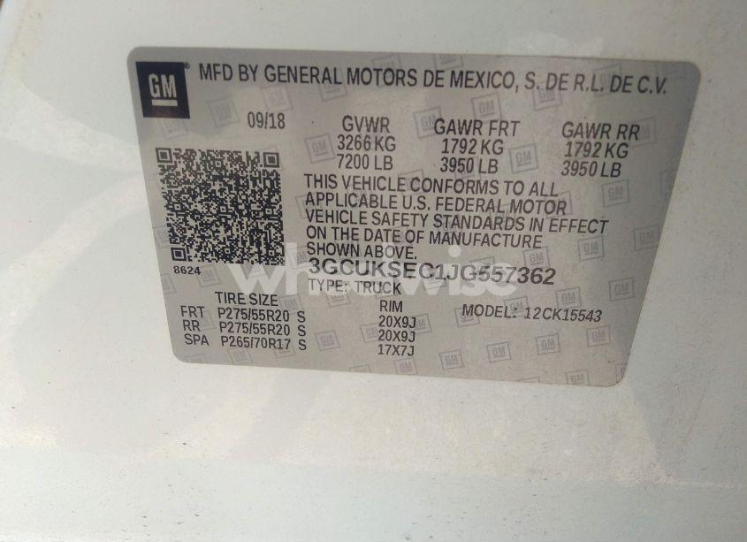 Photo 9 of 2018 Chevrolet Silverado 1500 2LZ (VIN 3GCUKSEC1JG557362)