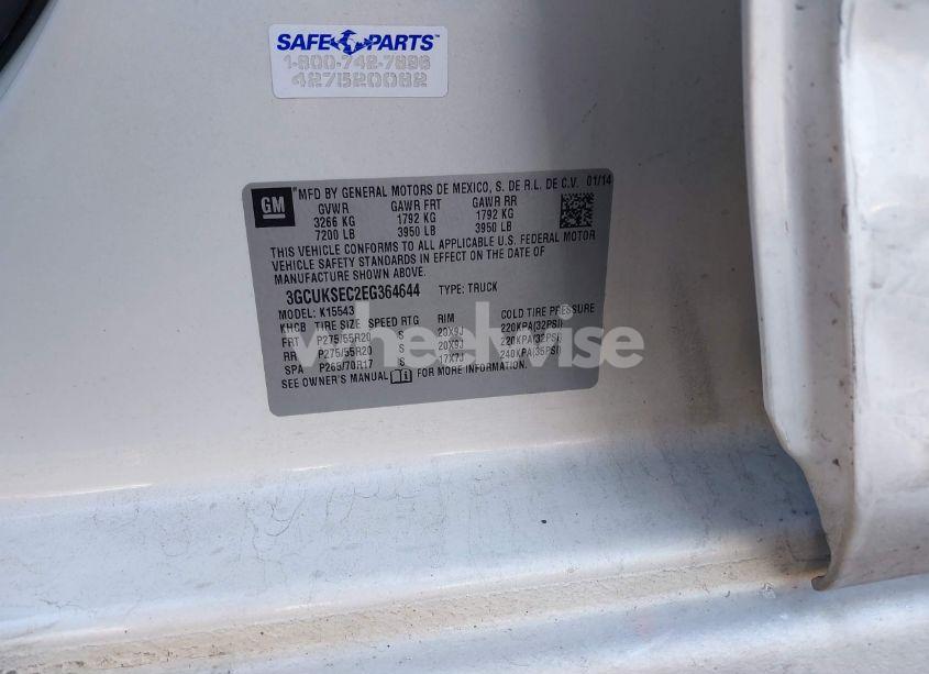 Photo 9 of 2014 Chevrolet Silverado 1500 2LZ (VIN 3GCUKSEC2EG364644)