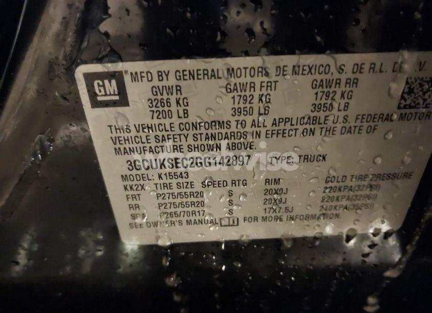 Photo 9 of 2016 Chevrolet Silverado 1500 1LZ (VIN 3GCUKSEC2GG142897)