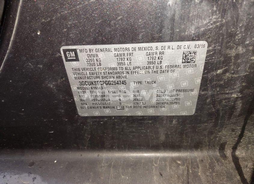 Photo 9 of 2016 Chevrolet Silverado 1500 1LZ (VIN 3GCUKSEC2GG254745)