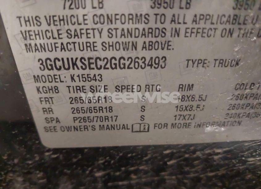 Photo 9 of 2016 Chevrolet Silverado 1500 2LZ (VIN 3GCUKSEC2GG263493)