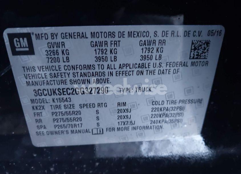 Photo 9 of 2016 Chevrolet Silverado 1500 1LZ (VIN 3GCUKSEC2GG327290)