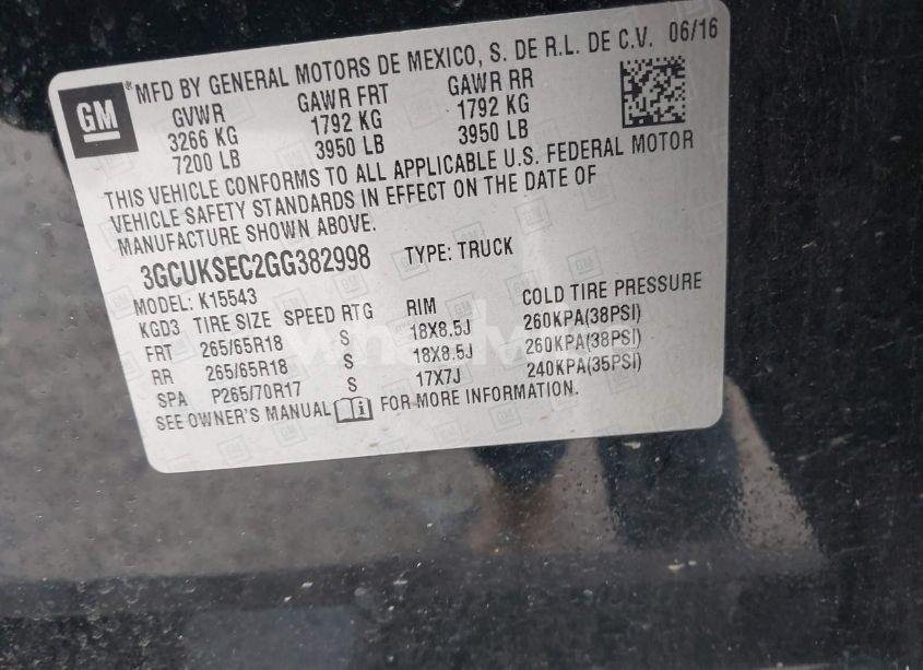 Photo 9 of 2016 Chevrolet Silverado 1500 2LZ (VIN 3GCUKSEC2GG382998)