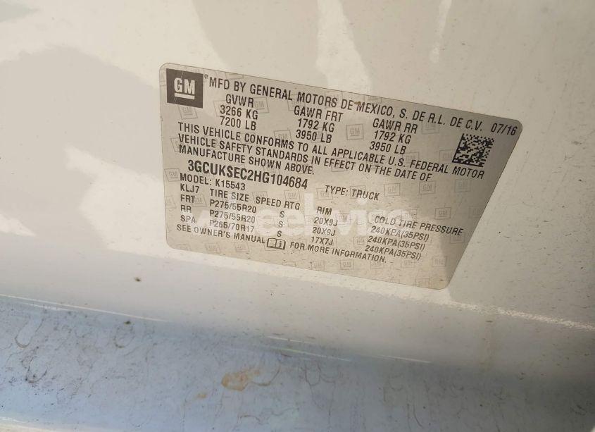 Photo 9 of 2017 Chevrolet Silverado 1500 2LZ (VIN 3GCUKSEC2HG104684)