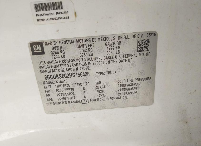 Photo 9 of 2017 Chevrolet Silverado 1500 2LZ (VIN 3GCUKSEC2HG156428)