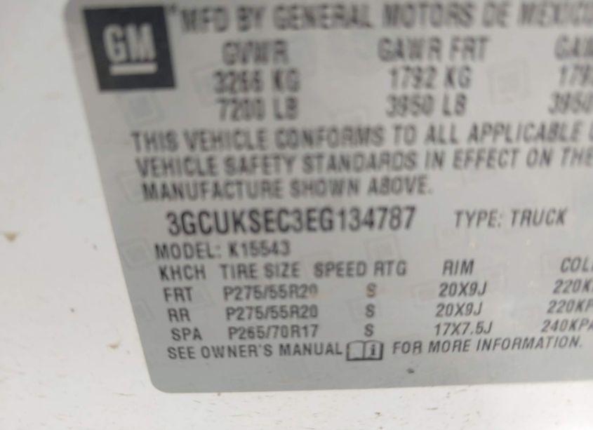 Photo 9 of 2014 Chevrolet Silverado 1500 1LZ (VIN 3GCUKSEC3EG134787)