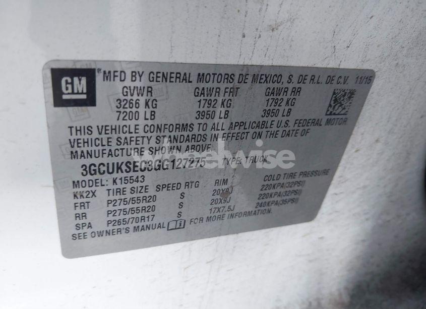 Photo 9 of 2016 Chevrolet Silverado 1500 1LZ (VIN 3GCUKSEC3GG127275)