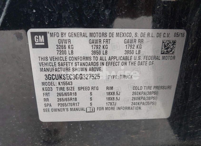 Photo 9 of 2016 Chevrolet Silverado 1500 2LZ (VIN 3GCUKSEC3GG327525)