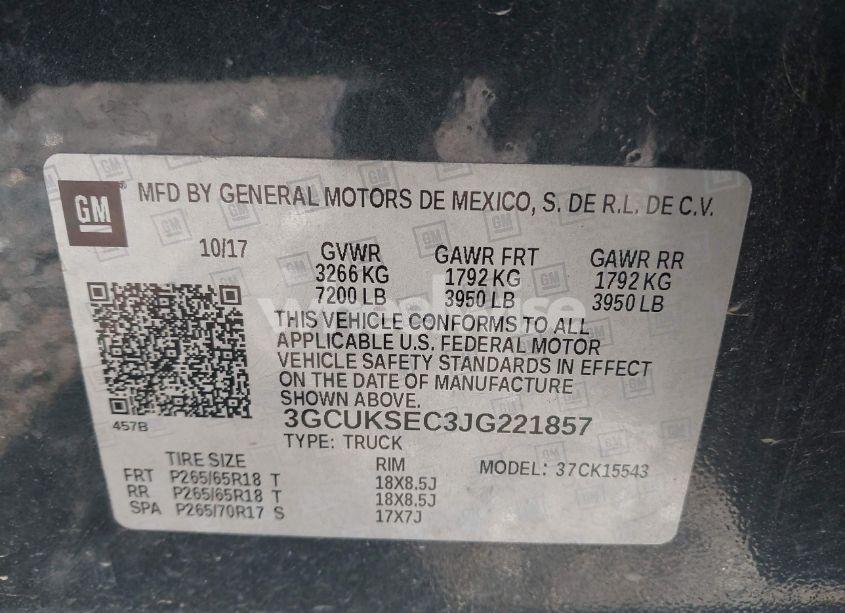 Photo 9 of 2018 Chevrolet Silverado 1500 2LZ (VIN 3GCUKSEC3JG221857)