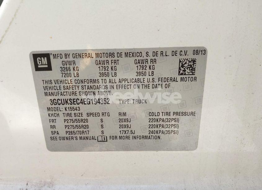 Photo 9 of 2014 Chevrolet Silverado 1500 1LZ (VIN 3GCUKSEC4EG194352)