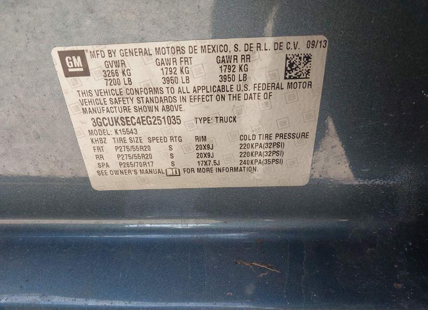 Photo 9 of 2014 Chevrolet Silverado 1500 1LZ (VIN 3GCUKSEC4EG251035)