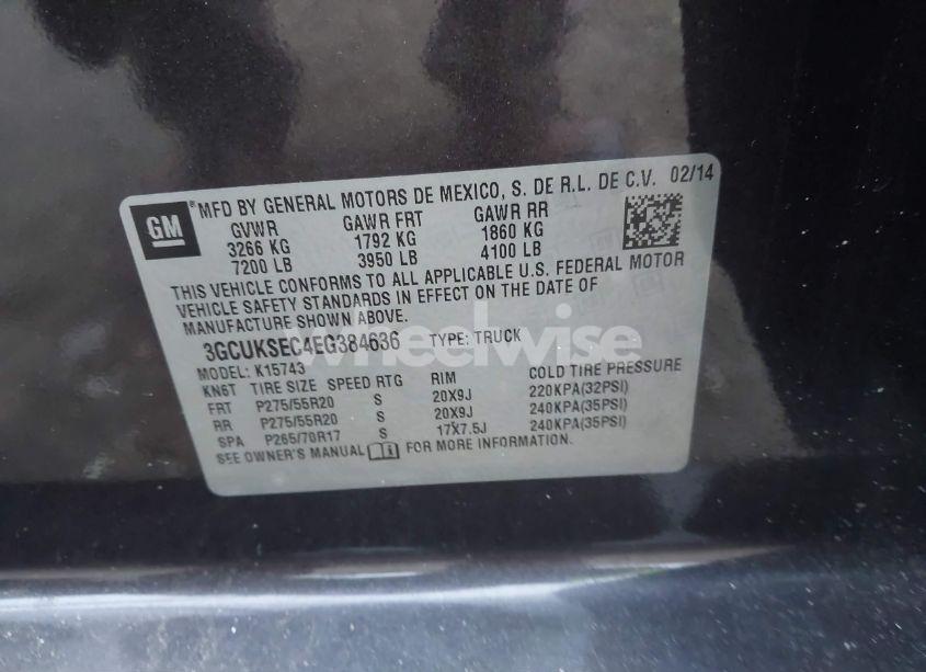 Photo 9 of 2014 Chevrolet Silverado 1500 1LZ (VIN 3GCUKSEC4EG384636)