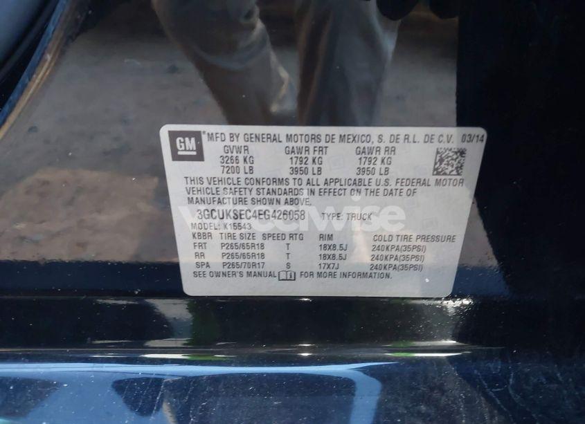 Photo 9 of 2014 Chevrolet Silverado 1500 2LZ (VIN 3GCUKSEC4EG426058)