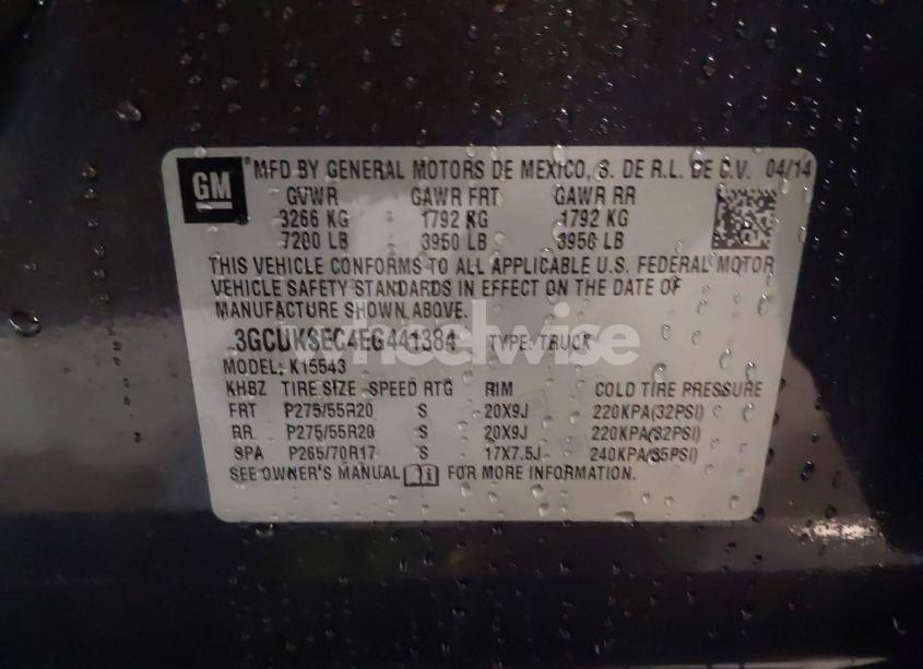 Photo 9 of 2014 Chevrolet Silverado 1500 1LZ (VIN 3GCUKSEC4EG441384)