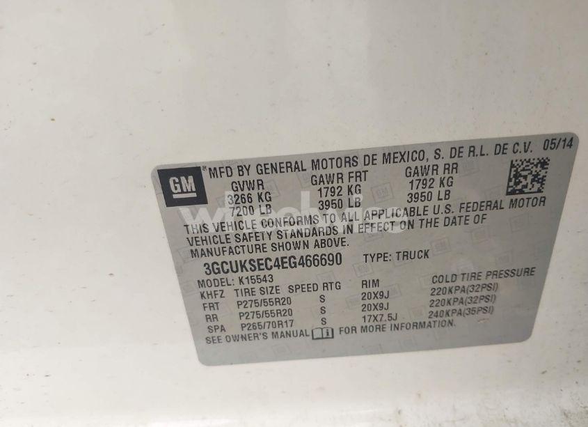 Photo 9 of 2014 Chevrolet Silverado 1500 1LZ (VIN 3GCUKSEC4EG466690)