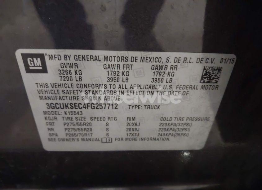 Photo 9 of 2015 Chevrolet Silverado 1500 2LZ (VIN 3GCUKSEC4FG257712)