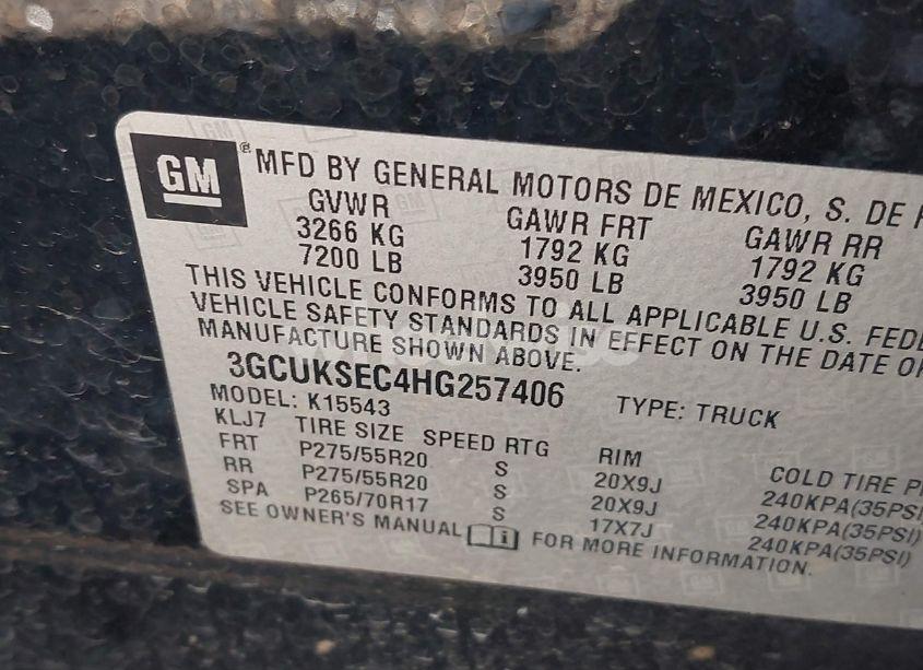 Photo 9 of 2017 Chevrolet Silverado 1500 2LZ (VIN 3GCUKSEC4HG257406)