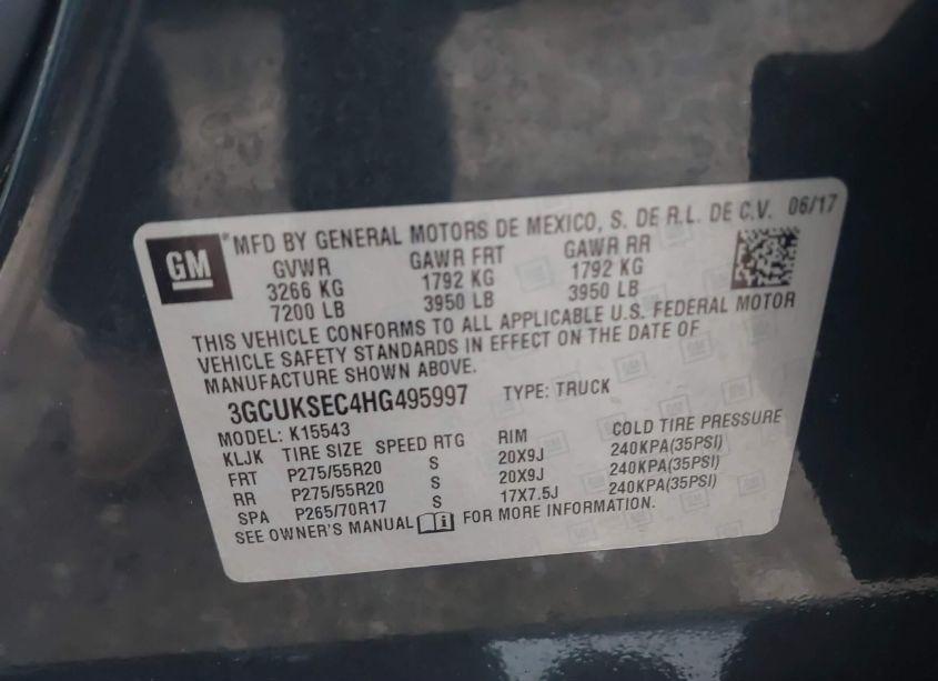 Photo 9 of 2017 Chevrolet Silverado 1500 1LZ (VIN 3GCUKSEC4HG495997)