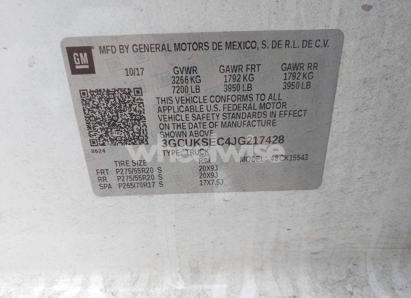 Photo 9 of 2018 Chevrolet Silverado 1500 1LZ (VIN 3GCUKSEC4JG217428)