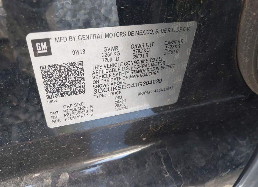 Photo 9 of 2018 Chevrolet Silverado 1500 LTZ (VIN 3GCUKSEC4JG304939)