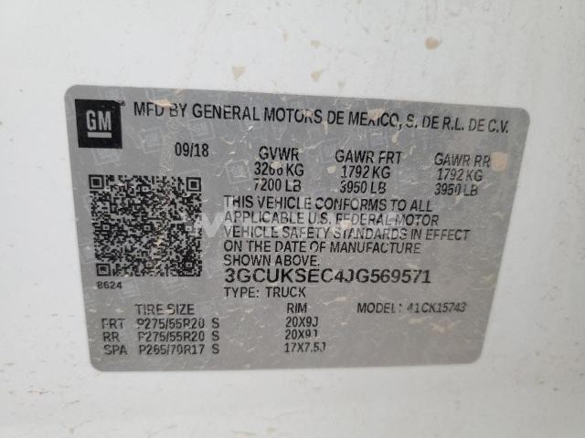 2018 CHEVROLET SILVERADO K1500 LTZ N/A (VIN 3GCUKSEC4JG569571) main photo