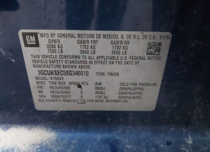 Photo 9 of 2014 Chevrolet Silverado 1500 1LZ (VIN 3GCUKSEC5EG346610)