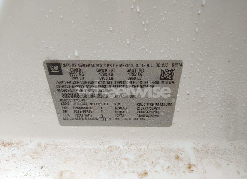 Photo 9 of 2014 Chevrolet Silverado 1500 2LZ (VIN 3GCUKSEC5EG402528)