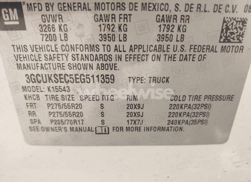 Photo 9 of 2014 Chevrolet Silverado 1500 2LZ (VIN 3GCUKSEC5EG511359)