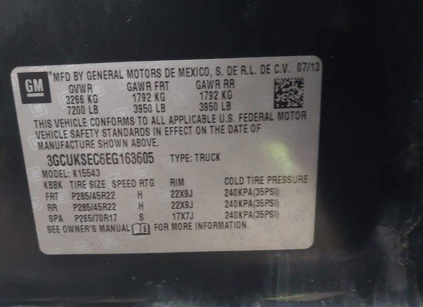 Photo 9 of 2014 Chevrolet Silverado 1500 2LZ (VIN 3GCUKSEC6EG163605)