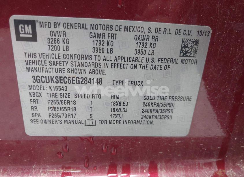 Photo 9 of 2014 Chevrolet Silverado 1500 2LZ (VIN 3GCUKSEC6EG284148)