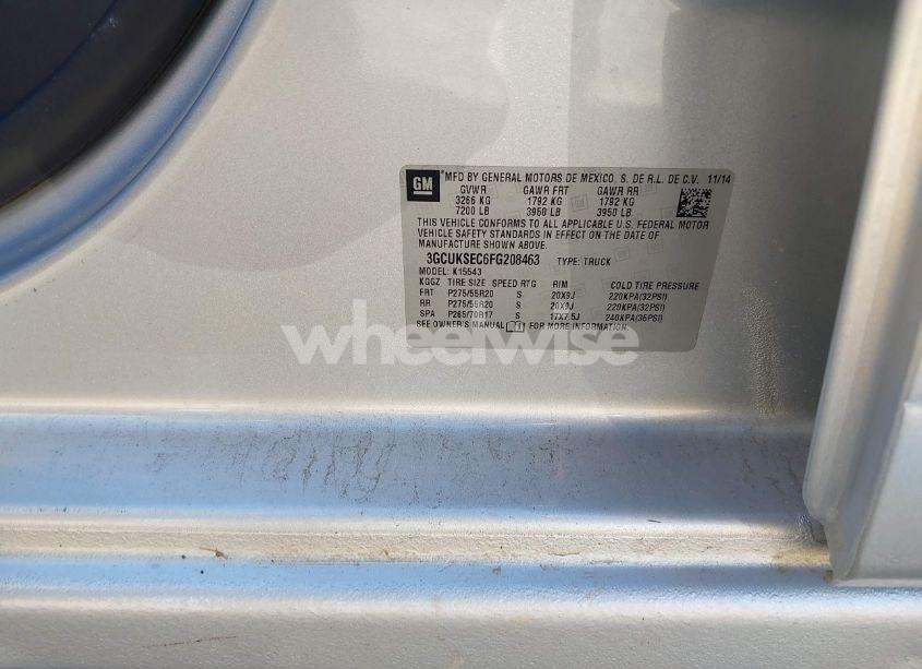 Photo 9 of 2015 Chevrolet Silverado 1500 1LZ (VIN 3GCUKSEC6FG208463)