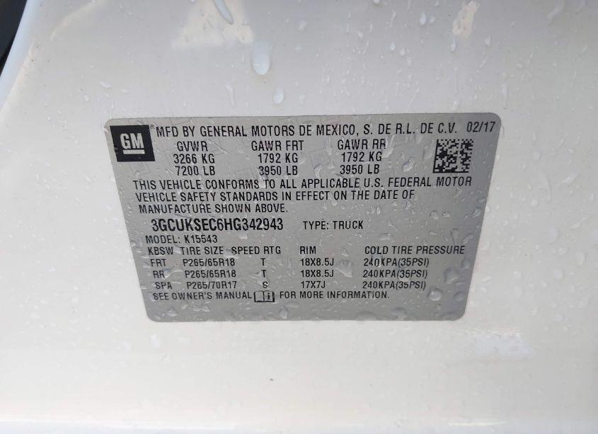 Photo 9 of 2017 Chevrolet Silverado 1500 2LZ (VIN 3GCUKSEC6HG342943)