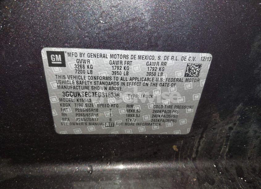 Photo 9 of 2014 Chevrolet Silverado 1500 2LZ (VIN 3GCUKSEC7EG318338)