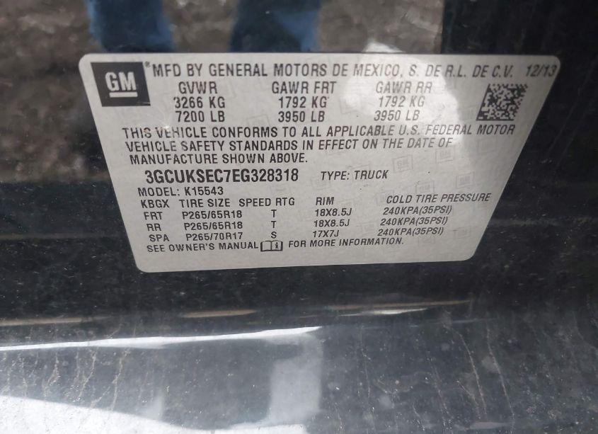 Photo 9 of 2014 Chevrolet Silverado 1500 2LZ (VIN 3GCUKSEC7EG328318)